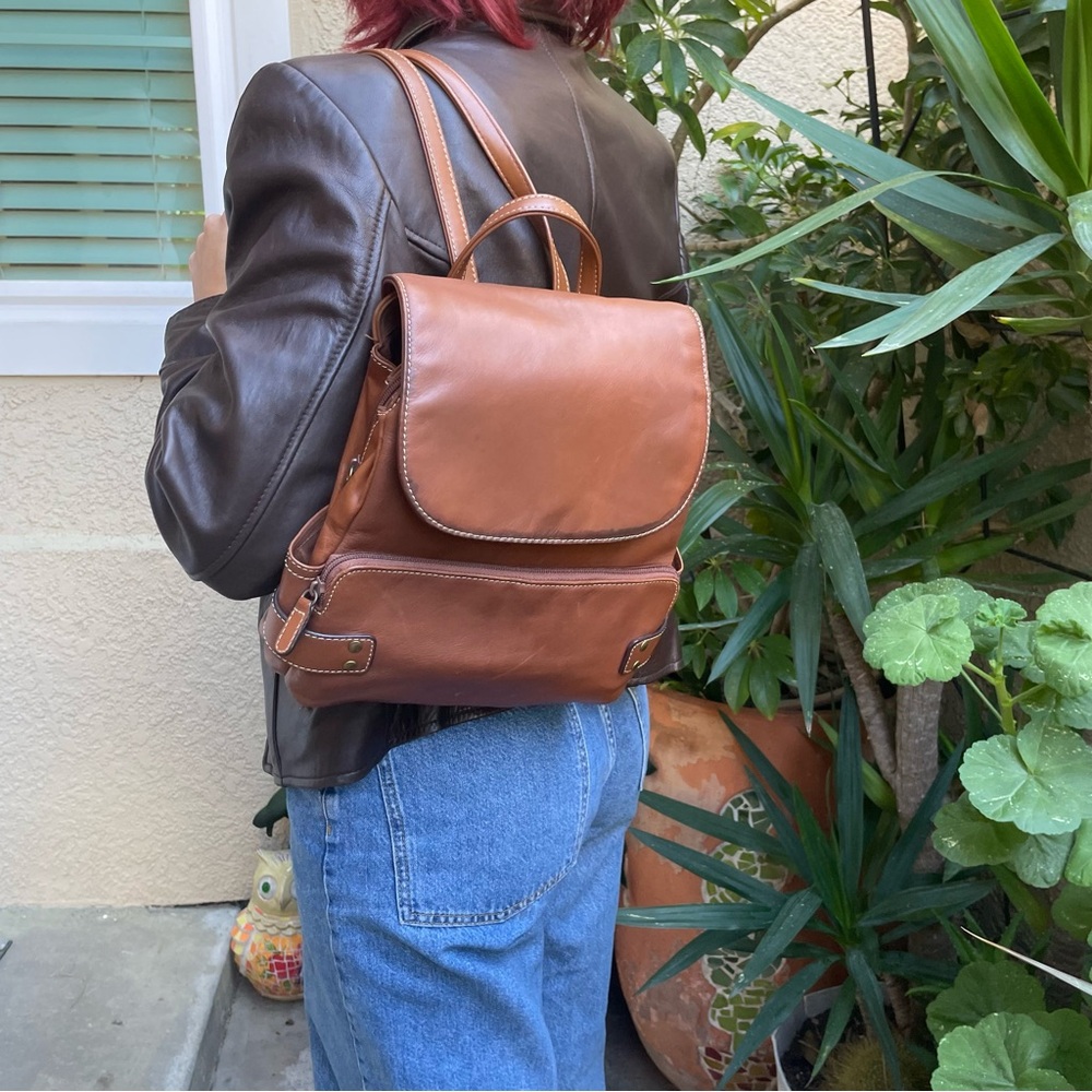 Vintage reddish brown Wilsons Leather backpack